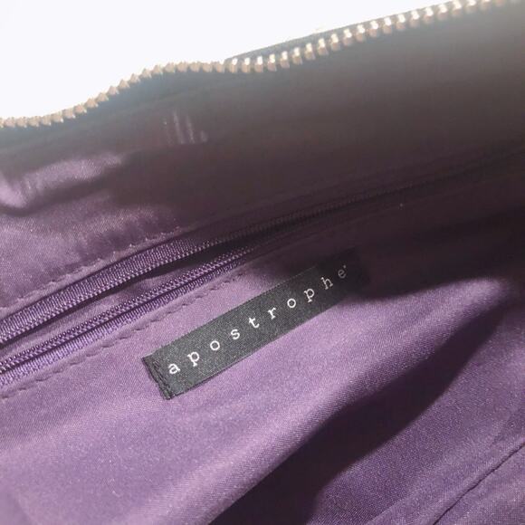 Vintage Apostrophe Y2k Little Black Prom Purse w/ Snake Print Handles - Picture 7 of 13